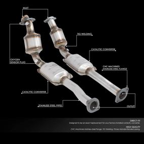 img 3 attached to 🚗 DNA Motoring OEM-CONV-021: Заводской стиль каталитического нейтрализатора выхлопных труб для 02-11 Crown Victoria/Grand Marquis/Town Car