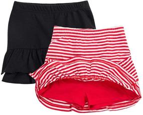 img 4 attached to UNACOO 2 Packs - Stylish 100% Cotton Tiered Ruffle Skirts for Girls