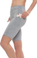 🚴 nirlon high waist workout yoga shorts for women - 9" inseam, ideal for biking logo