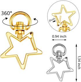 img 3 attached to 🔑 50 Pieces Star Clasp Keychains: Metal Swivel Lobster Clasp for Jewelry Craft Making, DIY Key Rings in Silver and Golden