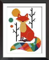 🦊 joy sunday cross stitch kits: stamped seven color fox, easy patterns for girls crafts, embroidery supplies for needlework - animal series logo