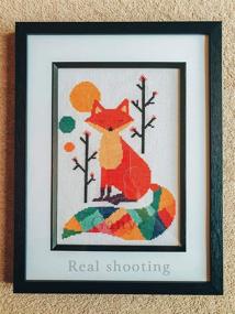 img 1 attached to 🦊 Joy Sunday Cross Stitch Kits: Stamped Seven Color Fox, Easy Patterns for Girls Crafts, Embroidery Supplies for Needlework - Animal Series