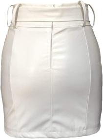 img 2 attached to Xxxiticat Womens Waisted Leather Pencil Women's Clothing in Skirts