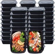 🍱 50 pack meal prep containers with lids - 750ml/ 26 oz - disposable bento box reusable plastic lunch box for food storage - microwave, dishwasher, and freezer safe - kitchen food take-out box логотип