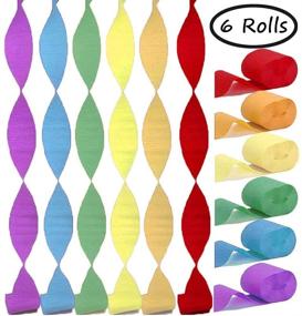 img 2 attached to 🎉 6 Rolls Crate Paper – 81 Feet of Rainbow Color Crepe Paper Streamers for Party Decor - Birthday, Wedding, Graduation, Ceremony, Festival and Event Decorations - 4.5cm Wide Crepe Paper