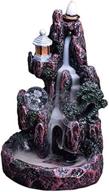 waterfall led crystal ball backflow incense burner with 100 incense cones - dragon smoke fountain effect - home decor aromatherapy ornament - back flow mountain incense holder logo