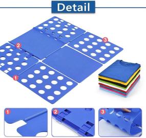 img 3 attached to T-Shirt Clothes Folder: Shirt Folding Board Laundry Organizer for Kids and Adults - Easy & Fast (Blue/Black)
