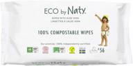 🌿 natys eco aloe vera baby wipes | 672 count (12 packs of 56) | plant-based compostable wipes | no plastic | chemical-free logo