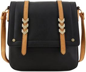 img 4 attached to 👜 Stylish Double Compartment Flapover Crossbody Colorblock Women's Handbags & Wallets: The Perfect Crossbody Bags Combo