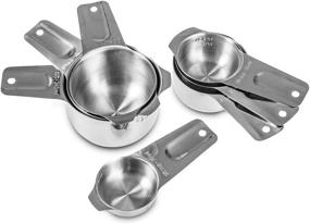 img 3 attached to 🥄 Premium Set of 7 Heavy Duty Measuring Cups - 18/8 Stainless Steel with Ring Connector for Added Convenience – Silver