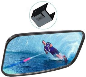 img 1 attached to kemimoto 4x8 Marine Mirror: Universal Rear View Boat Mirrors for Ski Boats, Pontoon Boats, Watercrafts - Ideal for Water Sports & Surfing with 0.6-0.98 Windshield Frames!