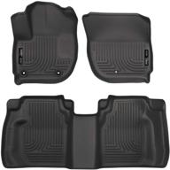 🚗 husky liners 99491 floor liners - front & 2nd seat (footwell coverage) - compatible with 2015-2016 fit logo