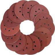 lotfancy 210pc 5 inch 8 hole sanding discs - assorted grit sandpaper (40-3000), hook and loop random orbital sander round sand paper logo