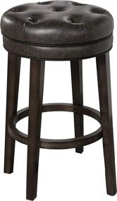 img 3 attached to 🪑 Hillsdale Krauss Backless Swivel Stool: Elegant Gray Faux Leather Barstool