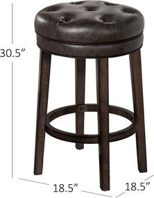 img 1 attached to 🪑 Hillsdale Krauss Backless Swivel Stool: Elegant Gray Faux Leather Barstool