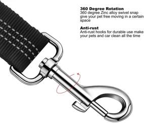 img 2 attached to Callenbach Dog Seatbelt: Adjustable Pet Car Seat Belt for Puppy Safety, Reflective Elastic Bungee to Connect with Dog Harness in Vehicle Travel - Ideal for Daily Use