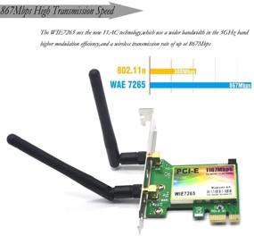 img 2 attached to 🔌 Padarsey 1167Mbps PCI-e Wireless Network Card, Dual Band 2.4GHz/5GHz Bluetooth 4.0 WLAN WiFi Adapter for PC Desktop, Compatible with Windows XP, Windows 7, Windows 8, Windows 8.1, Windows 10 (WIE7265)