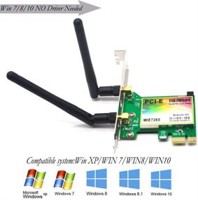 img 4 attached to 🔌 Padarsey 1167Mbps PCI-e Wireless Network Card, Dual Band 2.4GHz/5GHz Bluetooth 4.0 WLAN WiFi Adapter for PC Desktop, Compatible with Windows XP, Windows 7, Windows 8, Windows 8.1, Windows 10 (WIE7265)