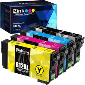 img 4 attached to E-Z Ink (TM) Remanufactured Ink Cartridge Replacement for Epson 812XL 812 🖨 T812XL T812 - Compatible with Workforce Pro WF-7820 WF-7840 & EC-C7000 Printers (4 Pack)