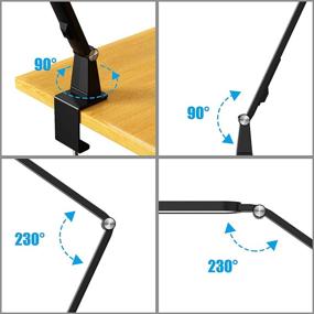 img 1 attached to 💡 Efficient Eye-Caring LED Desk Lamp with Adjustable Swing Arm, 72 LED, 5 Color Modes and 5 Brightness Levels - Office Lamp with Touch Control and Memory Function, Black