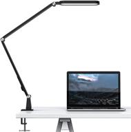 💡 efficient eye-caring led desk lamp with adjustable swing arm, 72 led, 5 color modes and 5 brightness levels - office lamp with touch control and memory function, black логотип