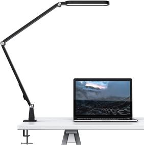 img 4 attached to 💡 Efficient Eye-Caring LED Desk Lamp with Adjustable Swing Arm, 72 LED, 5 Color Modes and 5 Brightness Levels - Office Lamp with Touch Control and Memory Function, Black