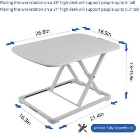img 3 attached to 📚 Белая поднимающаяся столешница для ноутбука White FlexiSpot - Конвертер стола на 27 дюймов для ноутбука с крепкой возможностью сидеть и стоять
