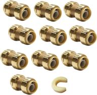 straight coupling push fit fitting brass 10 logo