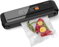 🔒 koios food saver vacuum sealer machine - 86kpa, dry & moist food modes, automatic with built-in cutter, external vacuum function, led indicator lights - black логотип