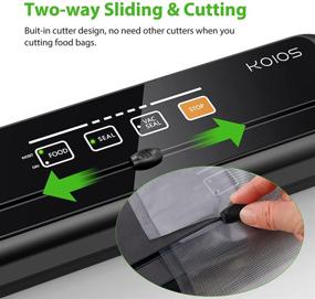 img 2 attached to 🔒 KOIOS Food Saver Vacuum Sealer Machine - 86Kpa, Dry & Moist Food Modes, Automatic with Built-in Cutter, External Vacuum Function, LED Indicator Lights - Black