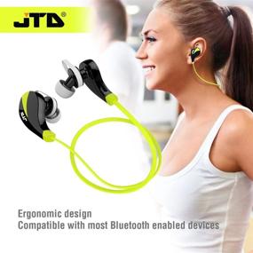 img 1 attached to 🎧 JTD Беспроводные мини-наушники Bluetooth Lightweight Wireless Stereo Sports/Running & Gym/Exercise Bluetooth Earbuds Headsets W/Microphone - Светло-зеленые для iPhone Android Samsung Smart Phones Bluetooth Devices