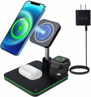 🔌 15w fast charging dock - foldable 3-in-1 magnetic wireless charger station, sicotool - compatible with iphone 13 series, iphone 12/12 pro max/mini/airpods/iwatch series - includes qc3.0 adapter logo