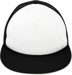 img 3 attached to 🧢 DALIX Flat Billed Trucker Hat: Stylish Mesh Back, Adjustable Snapback Cap in Solid Two Toned Design - Sizes S, M, L