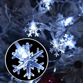 img 3 attached to 40LED White Snowflake Christmas Lights: 20FT Fairy Lights for Xmas Tree & Home, Remote Control with 8 Modes & Timer - Indoor/Outdoor Patio Decor