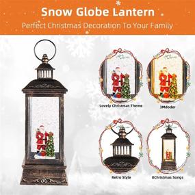 img 3 attached to 🎅 Magical Christmas Snow Globe Lantern with 6H Timer, Musical Lighted Water Glittering Santa Lantern – Perfect Home Decor & Christmas Gift