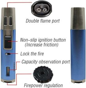 img 2 attached to 🔥 Torch Lighters: JUN-L Refillable Butane Torch Adjustable Pen Lighter - Double Flame Jet Flame Lighter for BBQ, Camping, and Grilling - Multipurpose