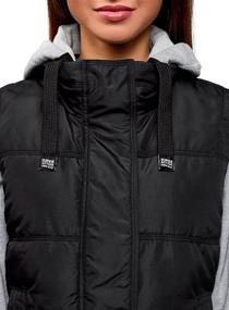 img 2 attached to Ultra Chic Women's Quilted 🧥 Vest with Stylish Hood by oodji Ultra