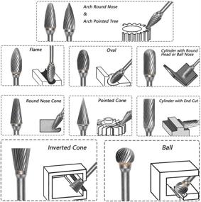 img 1 attached to 🔧 Yakamoz 10pcs 1/8 Inch (3mm) Shank Single Cut Tungsten Steel Carbide Rotary Burrs Set for Woodworking Drilling Carving Engraving Tools