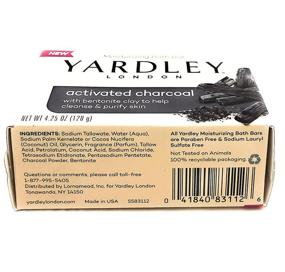 img 2 attached to Bundle of 3 Yardley London 🛁 Activated Charcoal Moisturizing Bath Bars, 4.25 oz each