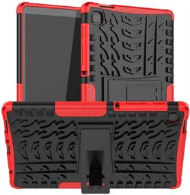 img 4 attached to 📱 High Quality MaoMini Case for Samsung Galaxy Tab A7 Lite 2021: Kickstand Heavy Duty Cover in Red - SM-T220 / T225 Compatible