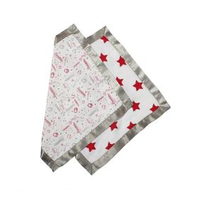 img 2 attached to Bacati Muslin Security Blankets: Baseball-Themed Comfort in Red/Grey