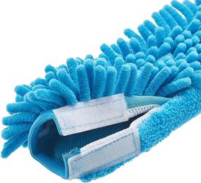 img 2 attached to Amazon Basics Chenille Duster Set with 3 Blue and White Pads