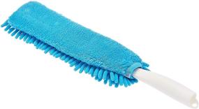 img 3 attached to Amazon Basics Chenille Duster Set with 3 Blue and White Pads