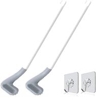 🚽 2 xgolf head toilet brush - powerful cleaning with no dead ends! advanced home bowl scrub brushes for easy wc cleaning - wall hanging, long handle, eco friendly logo