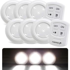 img 4 attached to 💡 Беспроводная светодиодная подсветка Fosmon Puck Light, 6 штук: дистанционно управляемое освещение для кухонных шкафов, кладовых, пантри и столешниц.