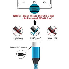 img 3 attached to 🔌 Fast Charging USB C Cable – Type C Nylon Phone Charger Cables (6ft, 2 Pack) for Samsung Galaxy S21+/S20+ Ultra, Note 21 Plus/20/10, A32/A12/A52/A72, S10/S9, Moto Z/G Power/Fast Stylus/Pro, LG V60