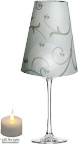 img 3 attached to Elegant Gray Flower Wine Glass Lampshades by Royal Designs - Set of 20