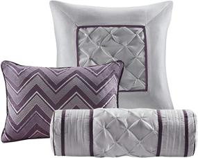 img 1 attached to Madison Park Laurel Comforter Set in Plum, King Size
