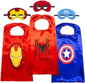 img 4 attached to 🦸 Superhero Cape Kids Avengers Mask Cosplay Costumes: Unleash Your Inner Hero!