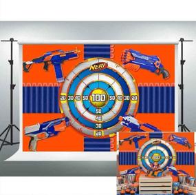 img 4 attached to 🎯 Dart War Party Backdrop Gun Shooting Targets Blaster Background for Boy's Photo Booth - 7x5ft Banner for Cake Table Supplies (LSVV1190)